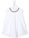 Brunello Cucinelli Round Neck Tunic Top In White