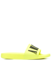 Amiri Logo-embossed Rubber Slides In Yellow