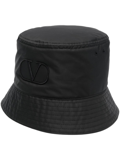 Valentino Garavani Black Vlogo Signature Bucket Hat