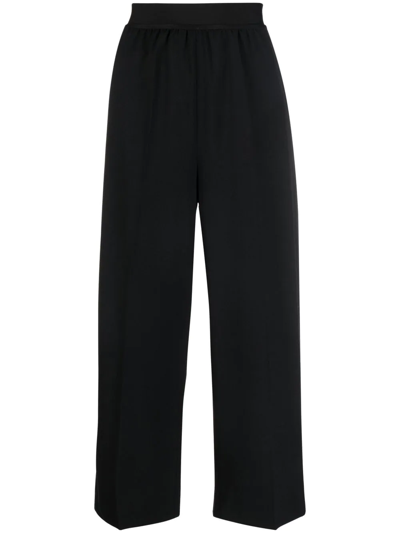 Stella Mccartney Wide-leg Cropped Trousers In Nero