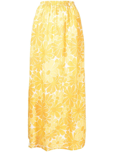 Faithfull The Brand Danita Floral-print Linen Maxi Skirt In Canaria Floral