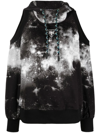 VERSACE JEANS COUTURE TIE-DYE CUT-OUT HOODIE