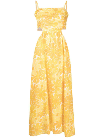 Faithfull The Brand Jamaica Floral-print Midi Dress In Yellow