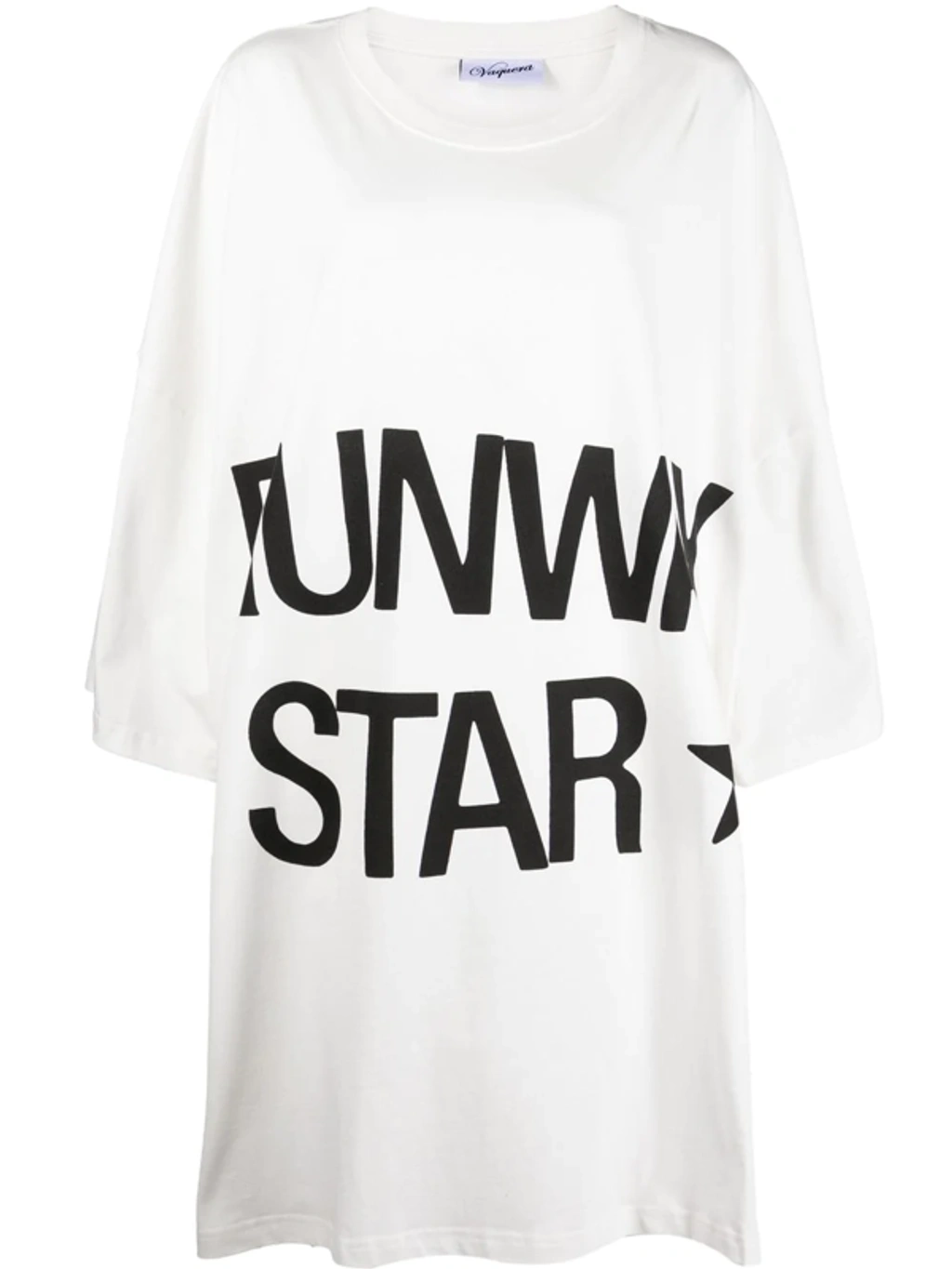 Vaquera Runway Star Print Oversized T-shirt In White | ModeSens