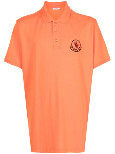 Moncler Logo刺绣polo衫 In Orange