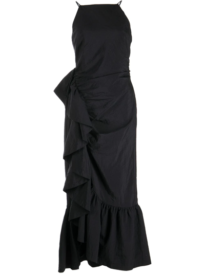 Cinq À Sept Cinq A Sept Neena Ruffle Midi Dress In Black