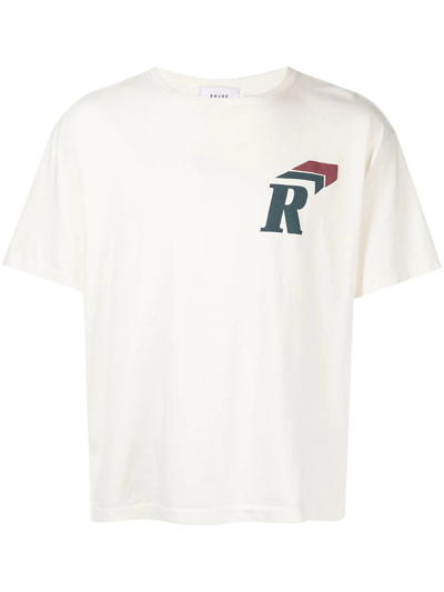 Rhude Logo-print Short-sleeved T-shirt In Weiss