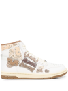 Amiri Skel Top Bandana-print Leather High-top Trainers In Mehrfarbig
