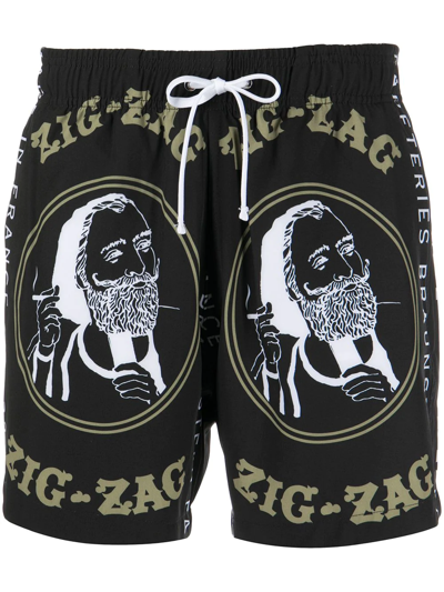 Amiri Graphic-print Swim Shorts In Black