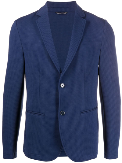 Daniele Alessandrini Fitted Single-breasted Button Blazer In Blau