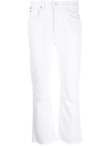 Citizen Of Humanity Isola Cropped Raw Hem Bootcut Jeans In Weiss