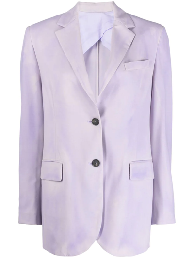 Msgm Single-breasted Blazer In Purple