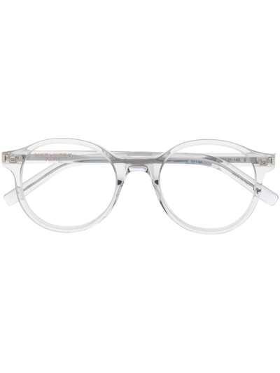 Saint Laurent Round-frame Optical Glasses In Grey