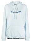 Givenchy Logo Appliqué Cotton Hoodie In Blue