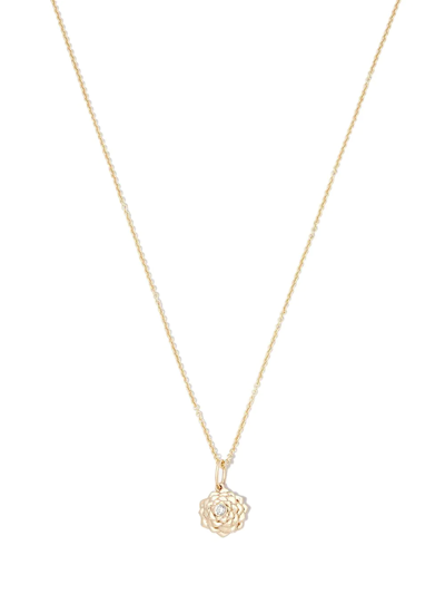 SYDNEY EVAN 14KT YELLOW GOLD CAMELLIA DIAMOND NECKLACE