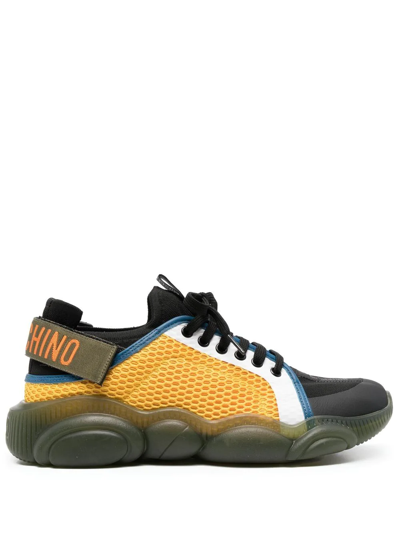 Moschino Colour-block Lace-up Sneakers In Green