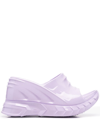 Givenchy Logo Round Head Slope Heel Sandals In Purple