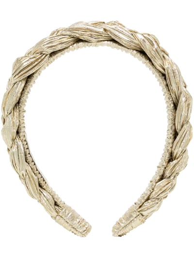 Loeffler Randall Metallic Plaited Hairband In Gold