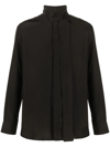 Valentino Pussy Bow-collar Silk Shirt In Black