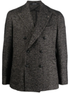 Tagliatore Fitted Double-breasted Button Blazer In Moro