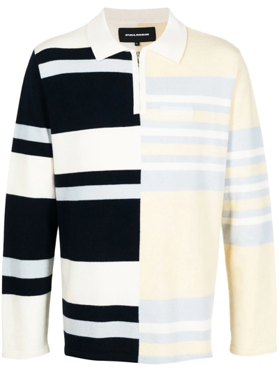 Palmer Harding Stripe-print Polo Shirt In Yellow