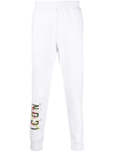Dsquared2 Icon-print Detail Trousers In Bianco