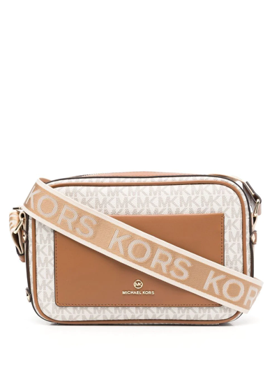 Michael Michael Kors Maeve Monogram-print Crossbody Bag In Beige