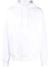Helmut Lang Trapunto Cotton Logo Patch Hoodie In White
