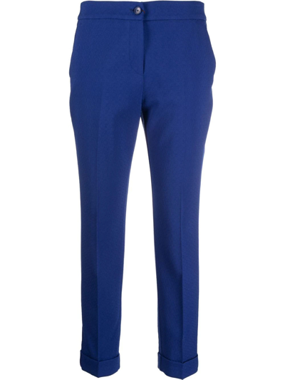 Etro Women's Wool-blend Cropped Pants In Blue