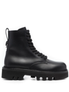 FURLA LACE-UP LEATHER BOOTS