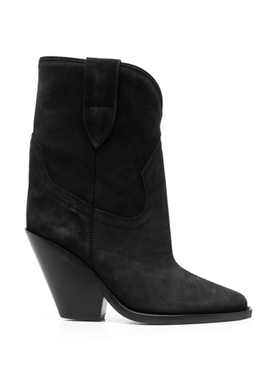 Isabel Marant Étoile Pointed-toe Suede Boots In Black