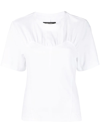 Isabel Marant Zazie Gathered Cotton-jersey T-shirt In White