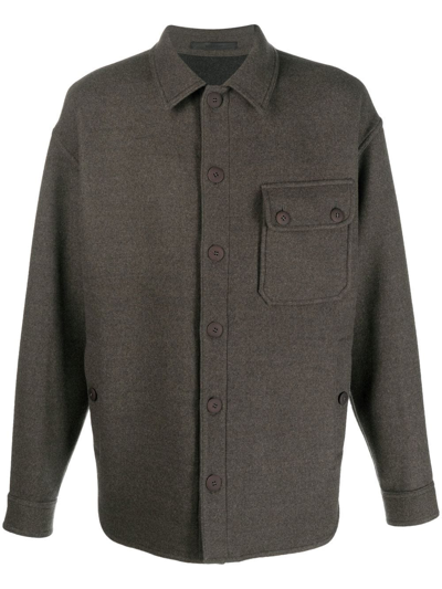 Giorgio Armani Sophisticated Wool Shirt For Men In Black