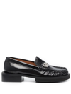GANNI PATENT LEATHER LOW-HEEL LOAFERS