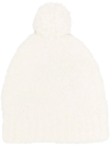 Jil Sander Pompom-detail Knitted Beanie In Neutrals