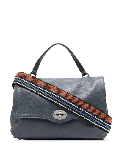 Zanellato Medium Postina Leather Tote Bag In Blue