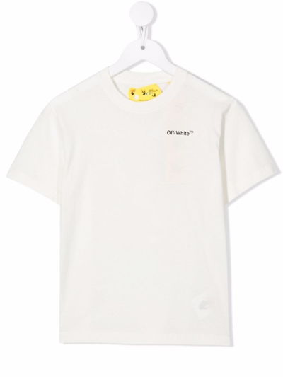 Off-white Kids' T-shirt With Printed Logo In White