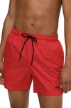 Hugo Boss Boss Haiti Recycled Polyamide Swim Trunks In Open Pink