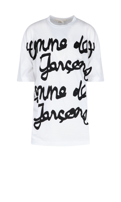 Comme Des Garçons Logo Print T-shirt In White
