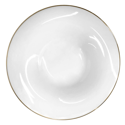 Ginori 1735 Aria Flat Plate Gold Rimmed In White