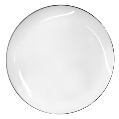 Ginori 1735 Aria Flat Plate Platinum Rimmed In White