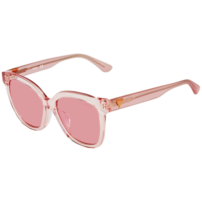 Guess Unisex Pink Cat Eye Sunglasses Gu7612 F74s 55