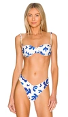 Weworewhat Painterly Balconette Bikini Top In Off White Multi