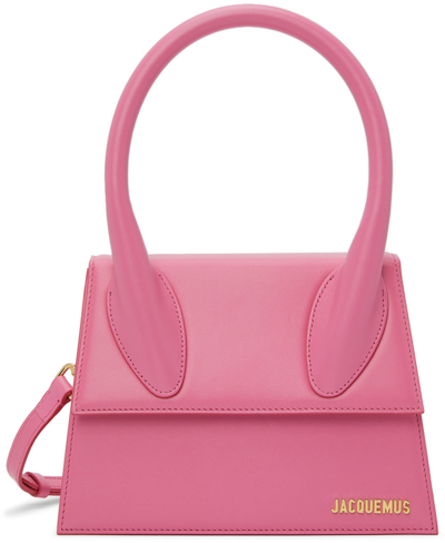Jacquemus Medium Leather Le Chiquito Top-handle Bag In 430 Pink | ModeSens