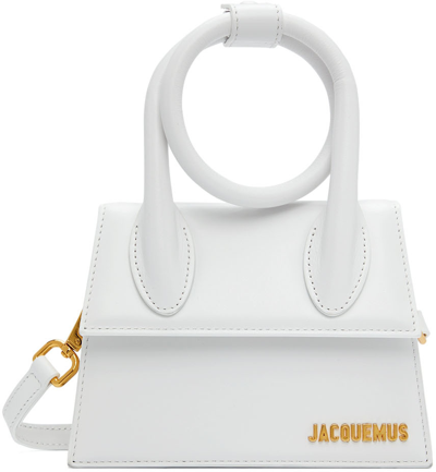 Jacquemus White 'le Chiquito Noeud' Shoulder Bag In 100 White