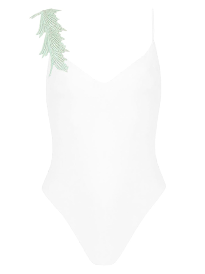 Clara Aestas White Swan Swimsuit In Bianco