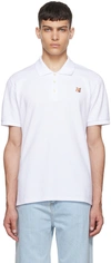 Maison Kitsuné Fox Head Patch Polo Shirt In White