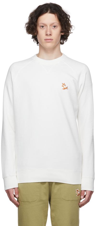 Maison Kitsuné Maison Kitsune Sweatshirt With Chillax Fox Patch In White