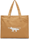 MAISON KITSUNÉ TAN FOX STAMP TOTE