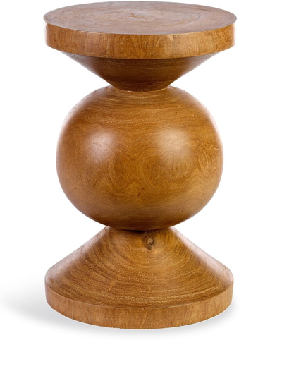 Polspotten Ball Wooden Stool In Cognac
